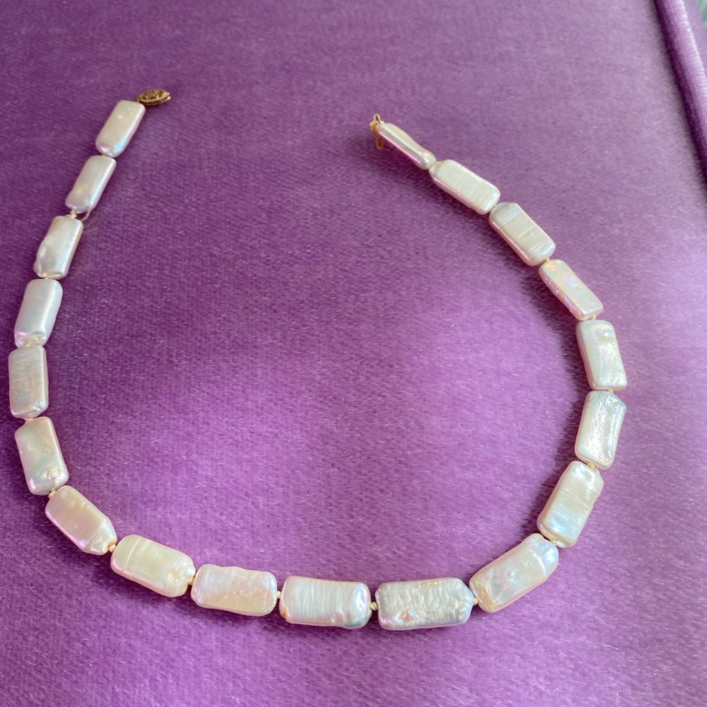 Freshwater Biwa baroque pearl necklace.